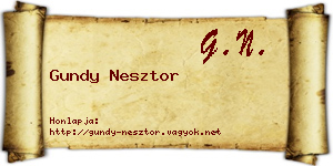 Gundy Nesztor névjegykártya